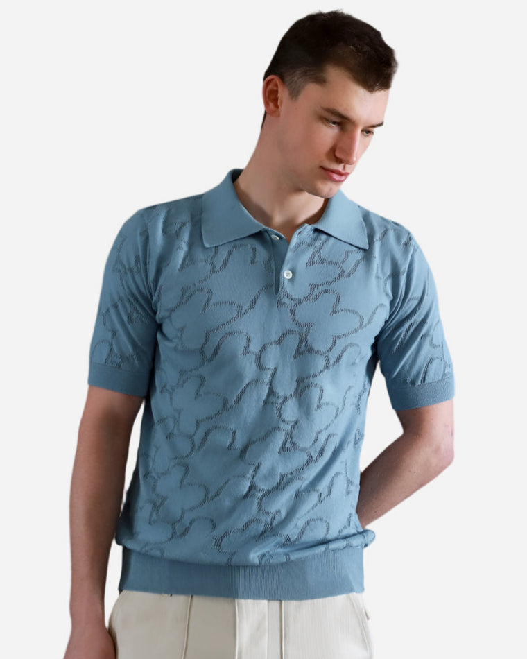 Far Afield BELSER Polo Allure Blue Floral Lace Far Afield