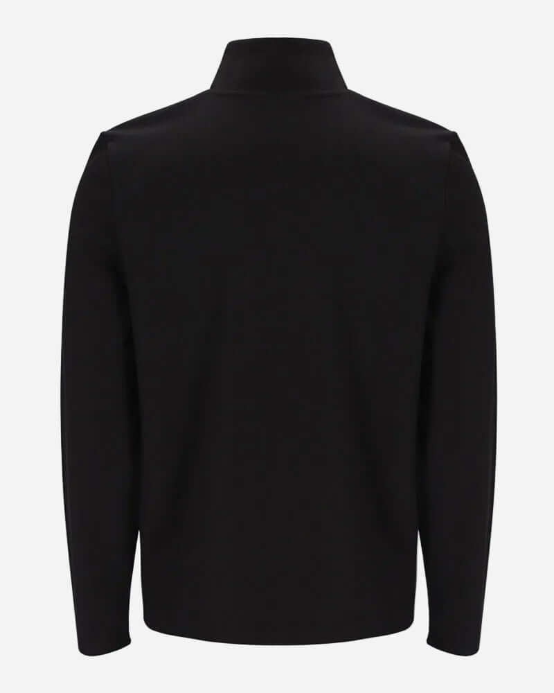 Back view of the Fila Gold HOGAN Quarter Zip Top Black highlighting the sleek design and ribbed detail.