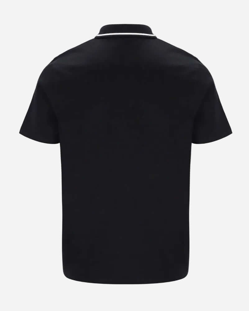 Fila Gold LEMAR 2 Polo Shirt Black back view with collar and contrast piping design.