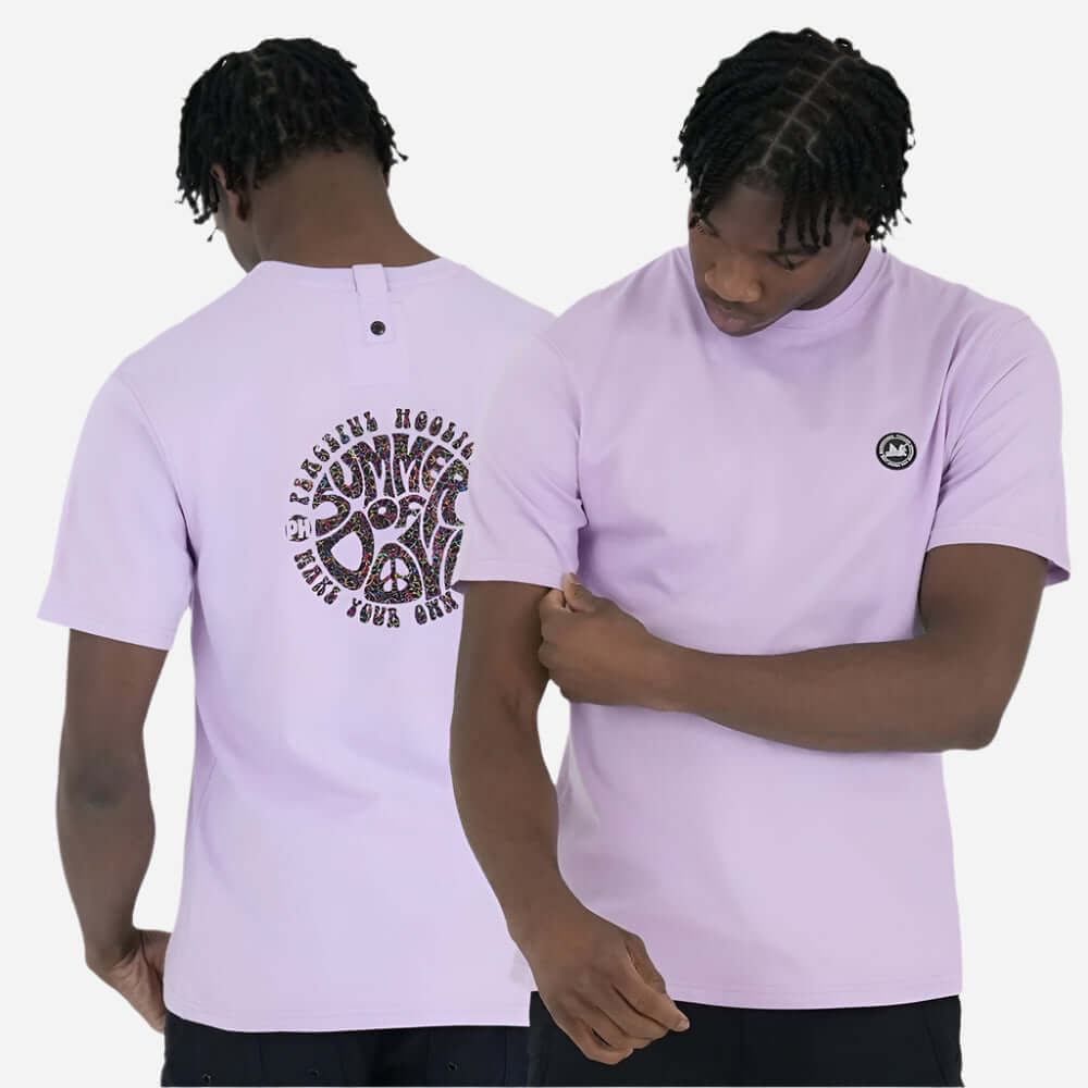 Lavendula Peaceful Hooligan SUMMER OF DOVE T Shirt with logo on back and Civilian Uniform badge on chest.