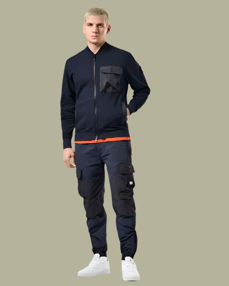 Weekend Offender SANTO Full Zip Sweatshirt Navy