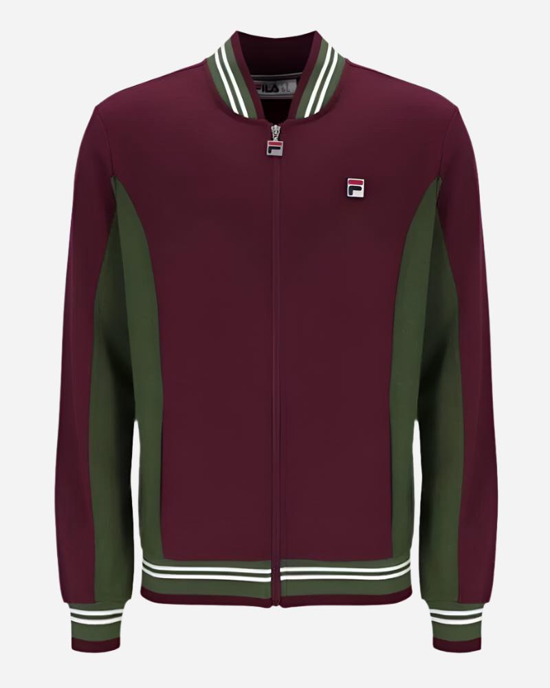 Fila SETTANTA Baseball Jacket Windsor Wine Chive Gardenia