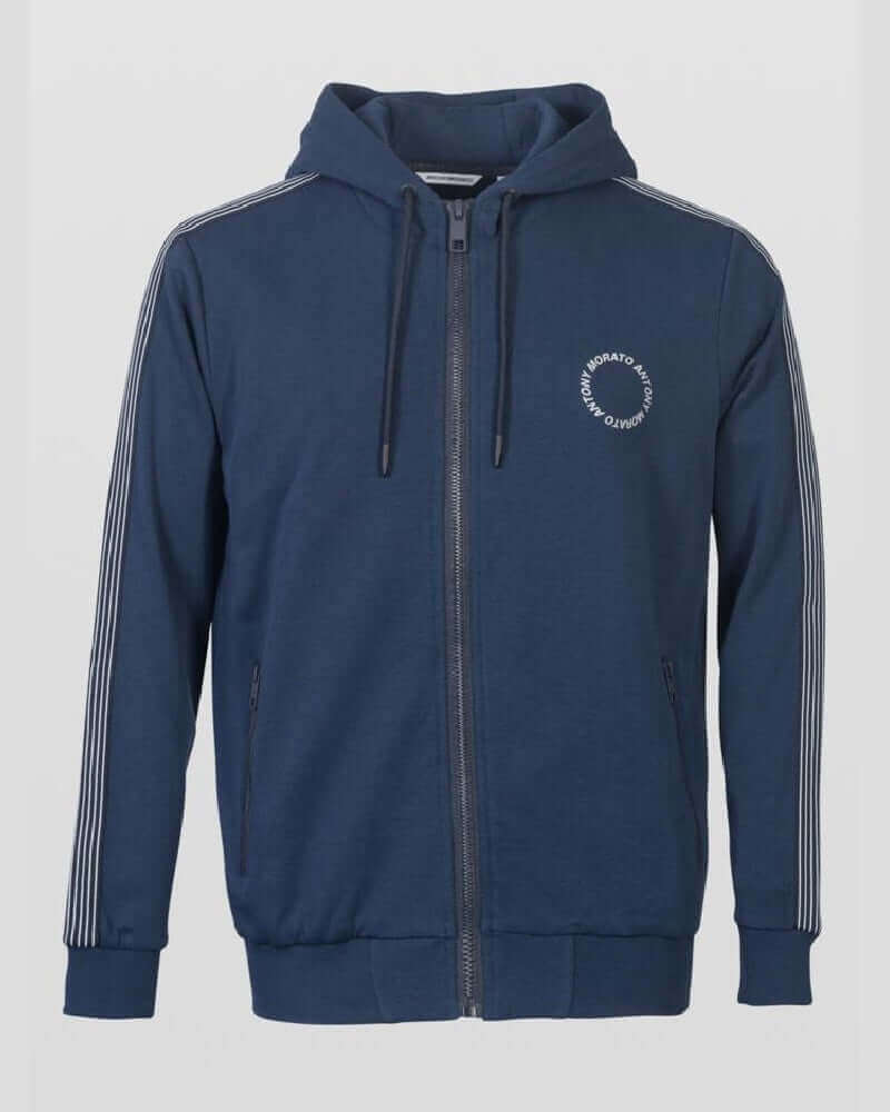 Antony Morato MATCH POINT Hooded Track Top Circle Logo Avio Blue-HALF PRICE!