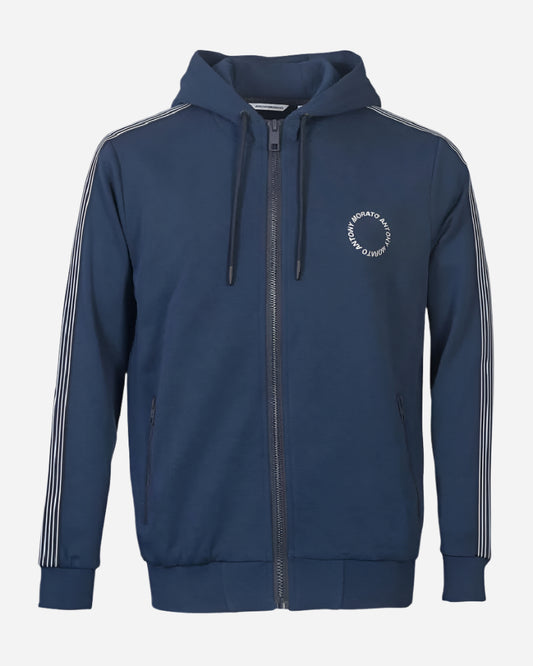 Antony Morato MATCH POINT Hooded Track Top Circle Logo Avio Blue Antony Morato