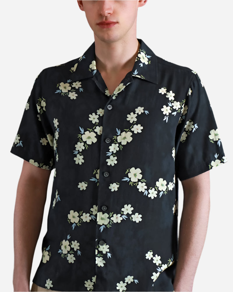 Far Afield BUSEY Shirt Floral Print Navy Iris Far Afield