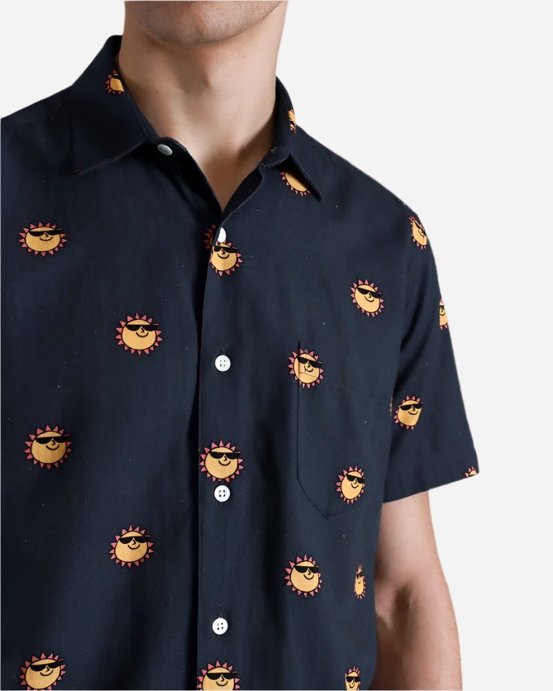 Far Afield CLASSIC Shirt Sun Print Navy Iris Far Afield