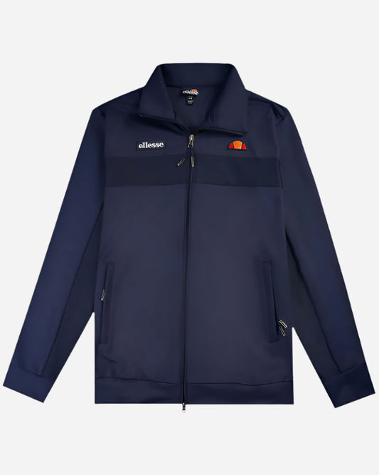 Ellesse RIMINALI Track Top in navy with zip closure and bold block stripes from the Live Forever Collection.