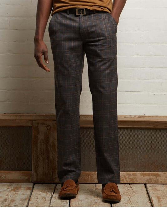 Gabicci Vintage FAIRWAY Check Trousers Charcoal