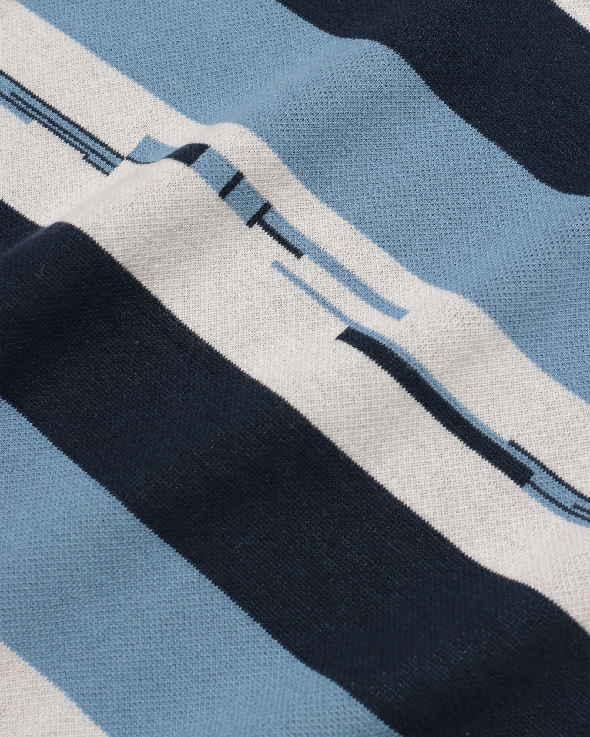Far Afield KIER Polo Allure Blue / Navy Pixel Stripe Far Afield