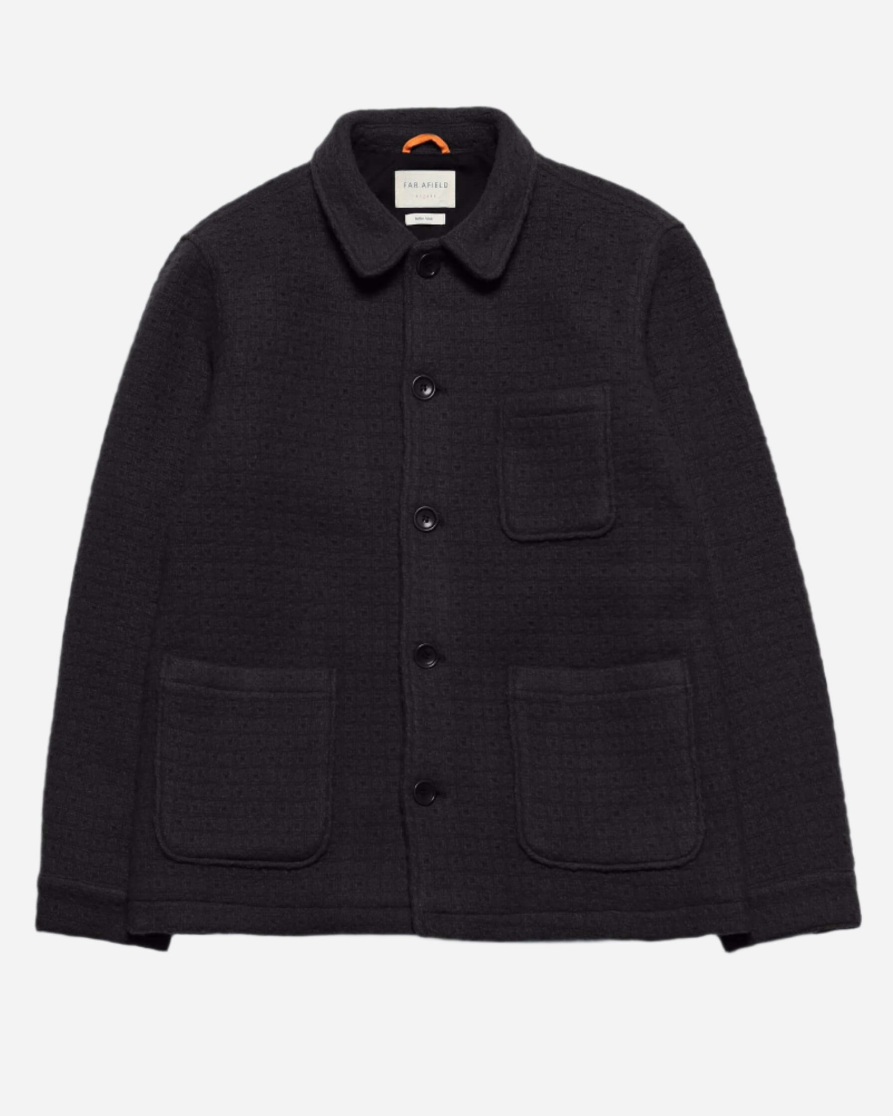 Far Afield STATION JACKET Textured Jacquard Meteorite Black Far Afield