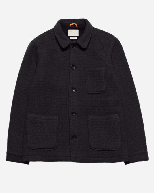 Far Afield STATION JACKET Textured Jacquard Meteorite Black Far Afield