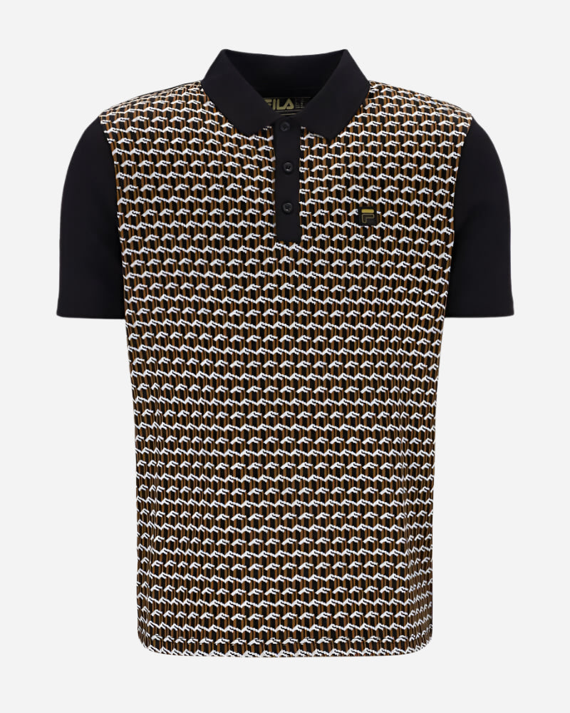 FILA SARO Geo Pattern Polo Black FILA