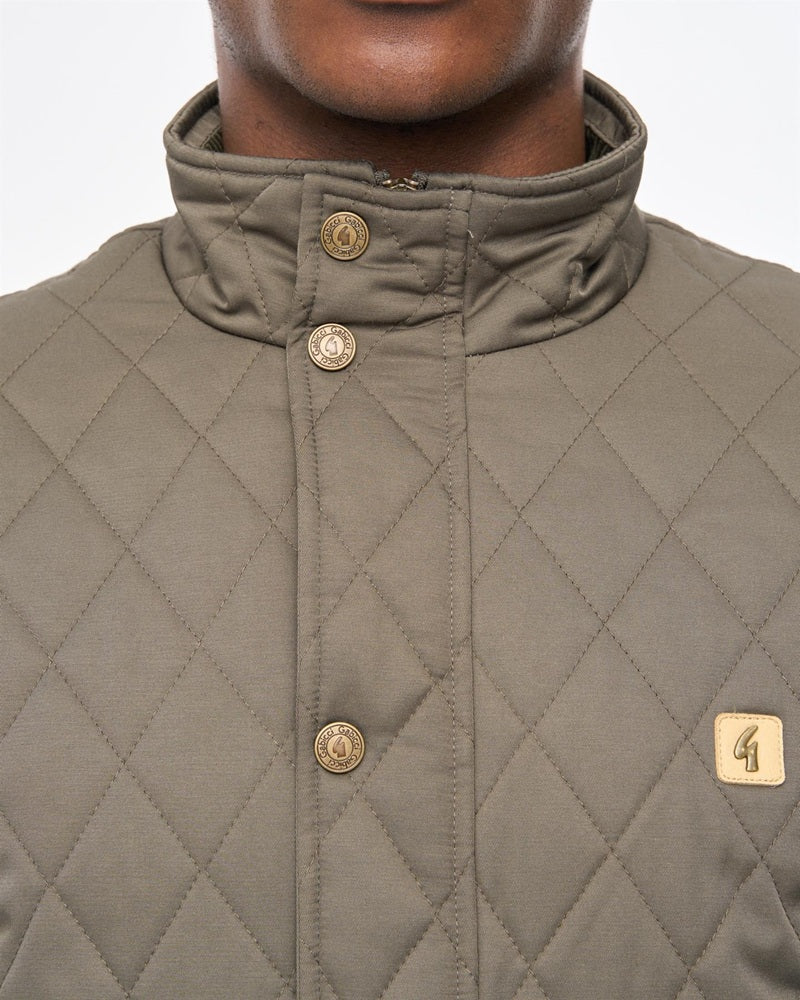 Gabicci Vintage BELTRAM Quilted Jacket Khaki