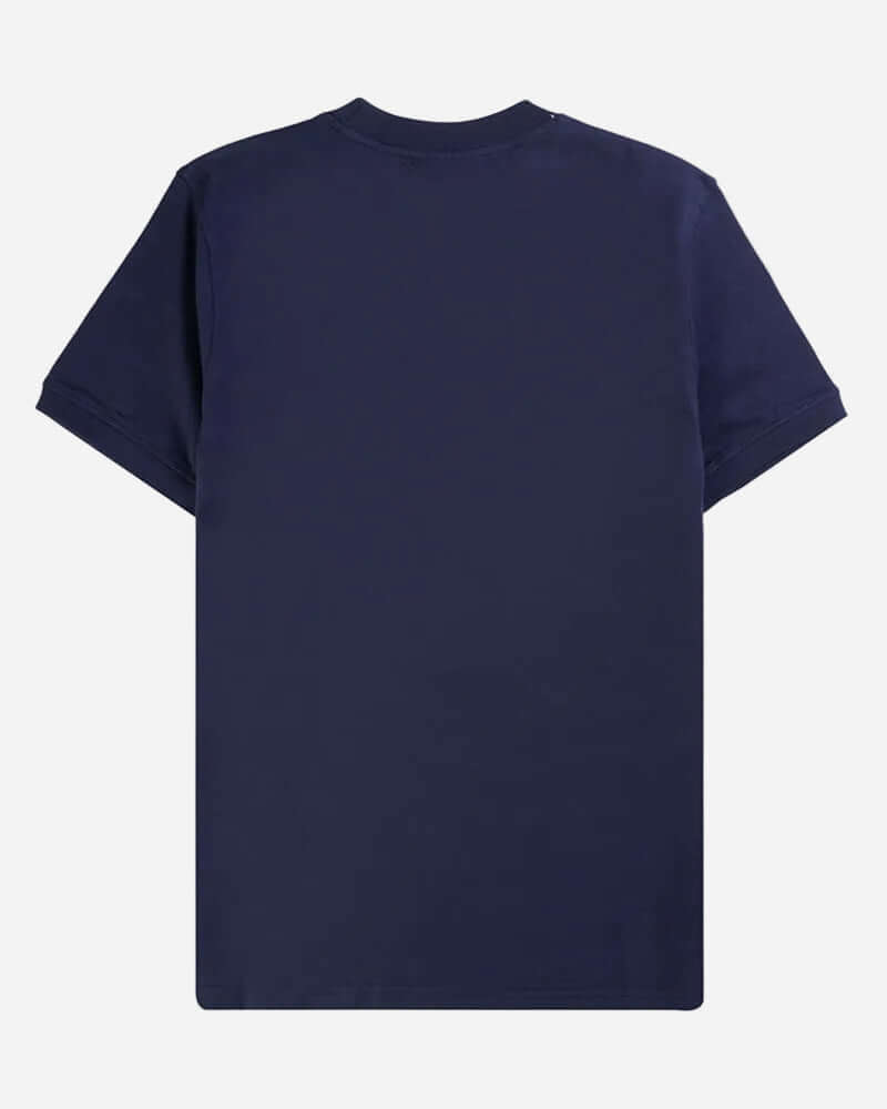 Back view of Sergio Tacchini MASTER T Shirt Navy/White, classic short sleeved design in navy cotton.