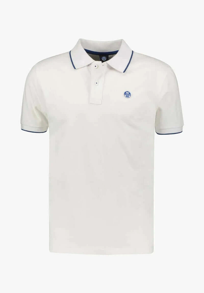 North Sails Polo White/Blue Piping