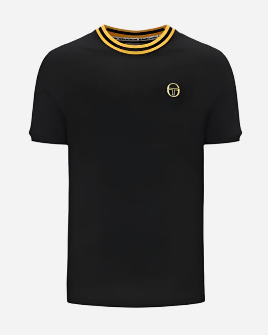 Sergio Tacchini RAINER Knitted T Shirt Black/Gold