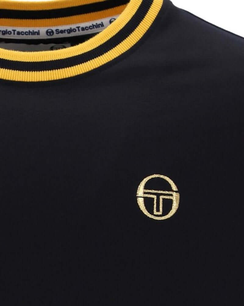 Sergio Tacchini RAINER Knitted T Shirt Black/Gold