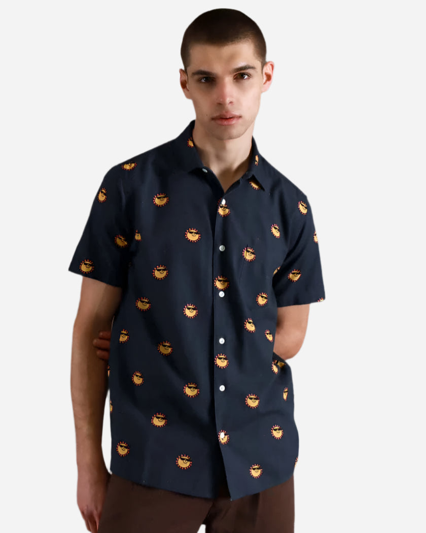Far Afield CLASSIC Shirt Sun Print Navy Iris Far Afield