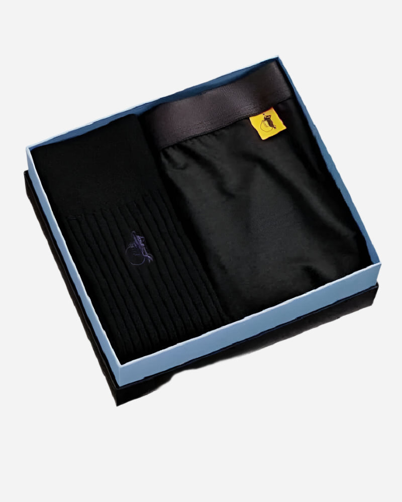 London Sock Co SOCKS & BOXERS DUO Ebony Black London Sock Co