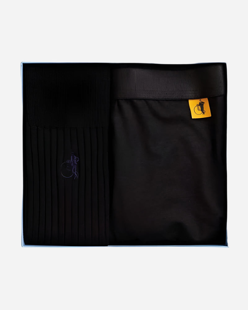 London Sock Co SOCKS & BOXERS DUO Ebony Black