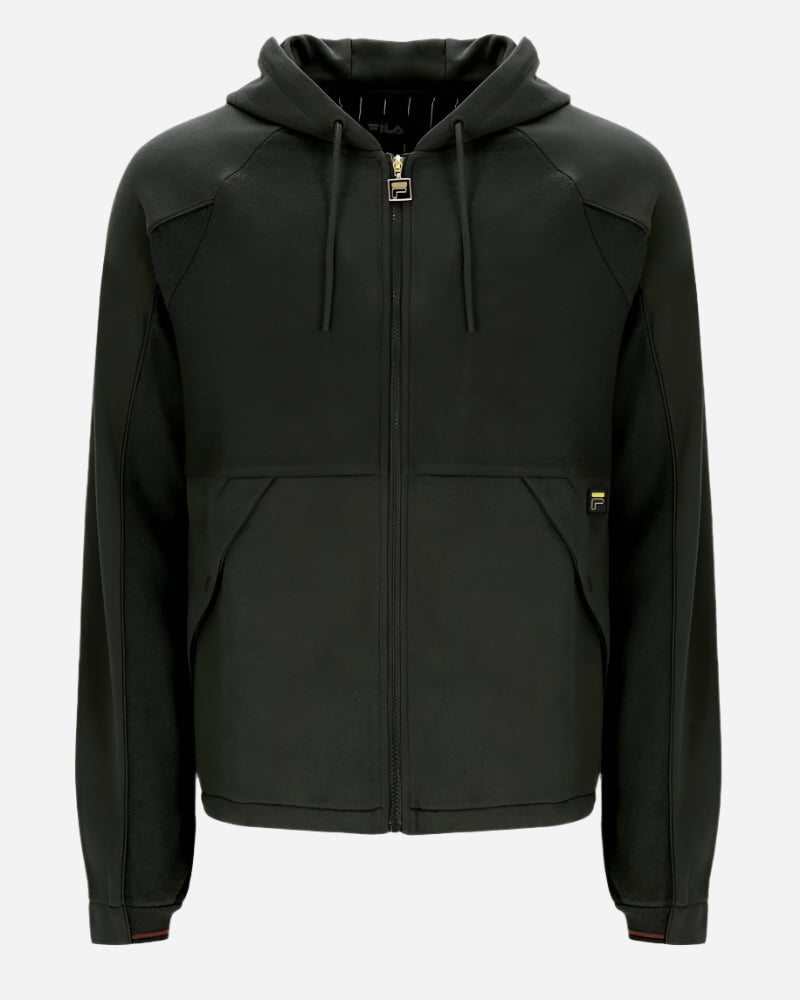 FILA Seppi Pinstripe Print Back Hoodie Black/Burnt Henna FILA