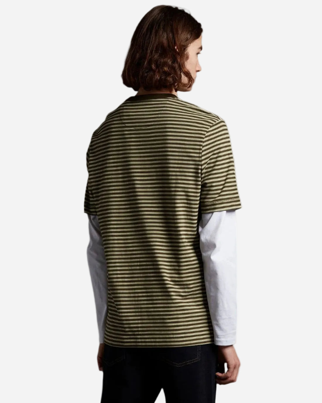 Lyle and Scott Archive STRIPE T SHIRT Moss