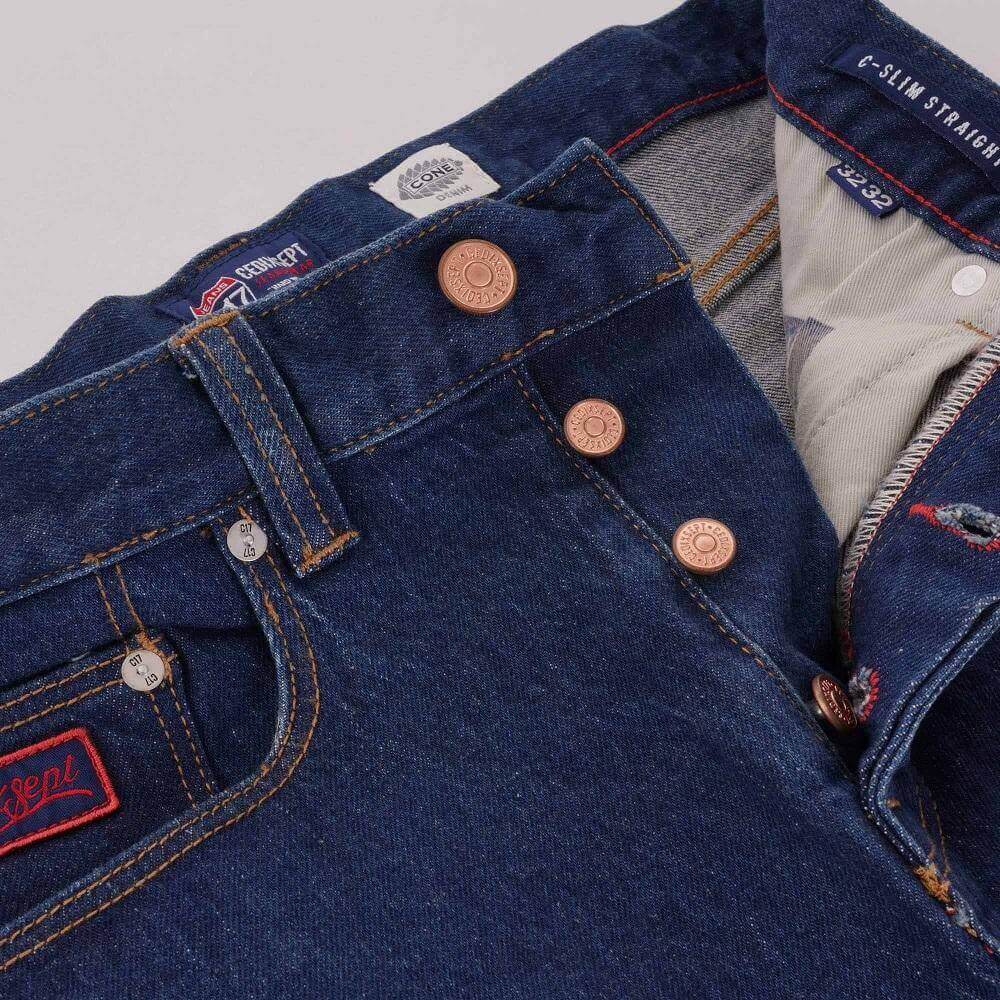C17 Jeans Slim Straight Comfort Fit Indigo Rinsed