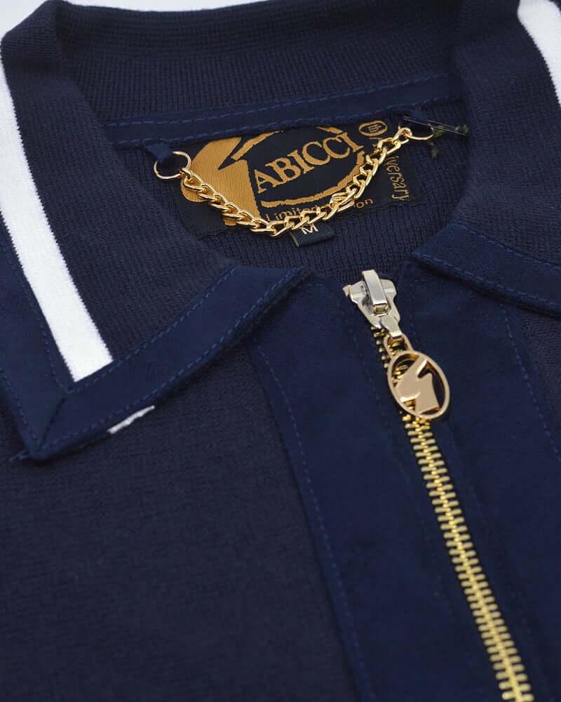 Gabicci Vintage ROBYN Zip Polo Navy Gabicci Vintage