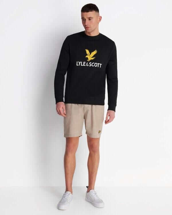 Lyle and Scott Logo Sweatshirt Black - indi menswear