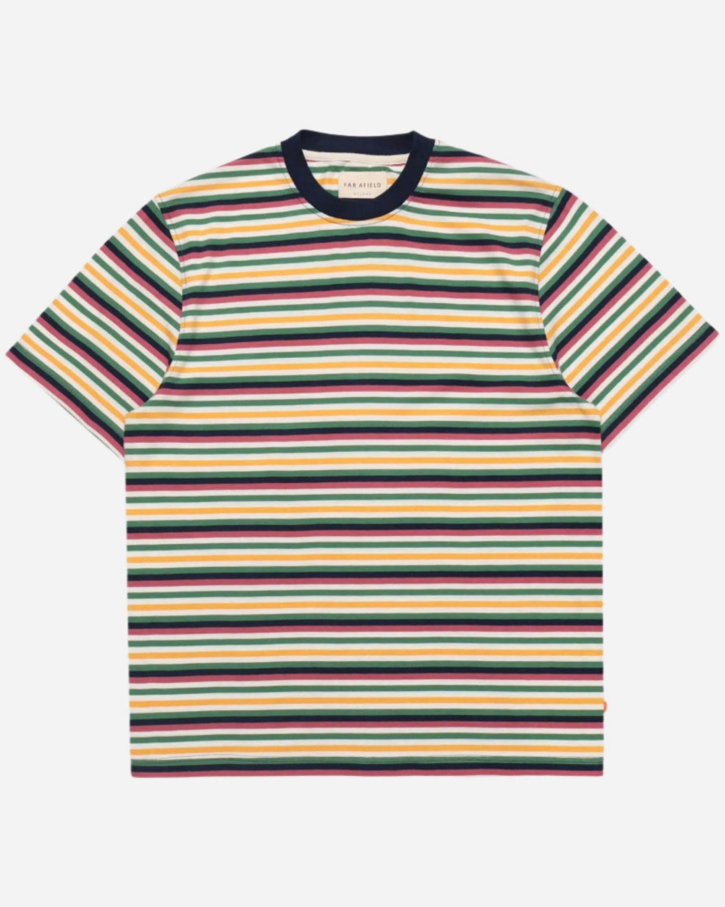 Far Afield Crew Neck T Shirt Blackpool Stripe Far Afield