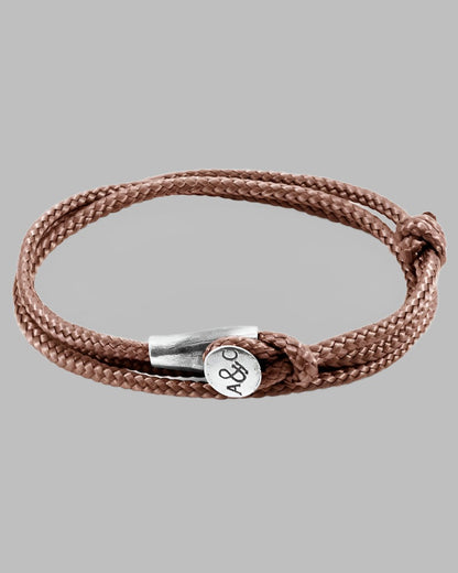 Anchor & Crew Copper Pink DUNDEE Silver & Rope Bracelet