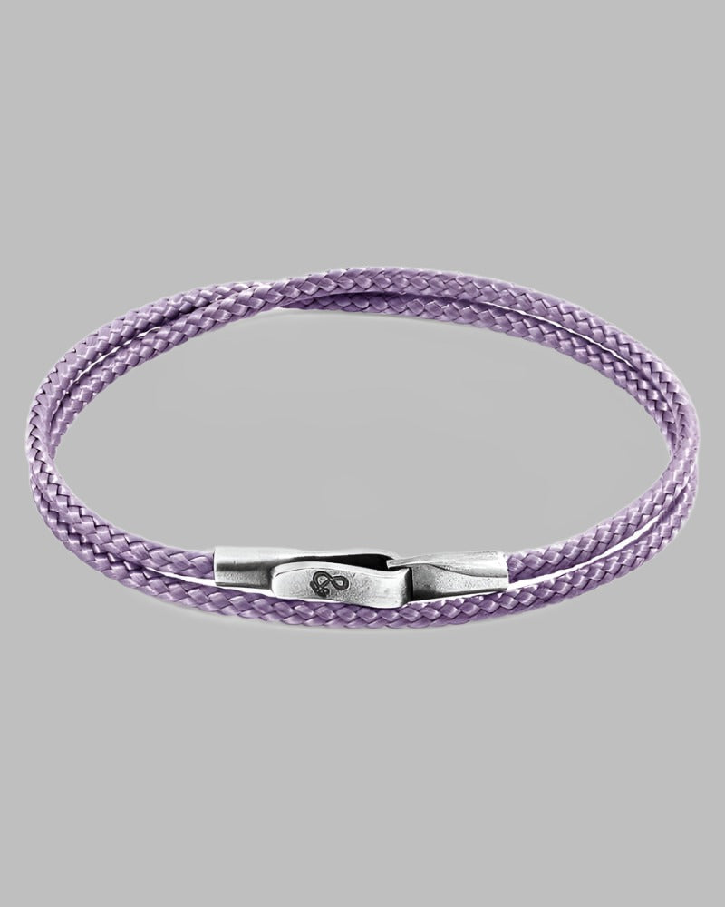 Anchor & Crew Lilac Purple LIVERPOOL Silver & Rope Bracelet
