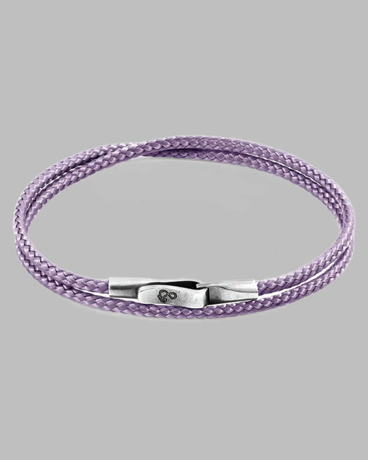 Anchor & Crew Lilac Purple LIVERPOOL Silver & Rope Bracelet
