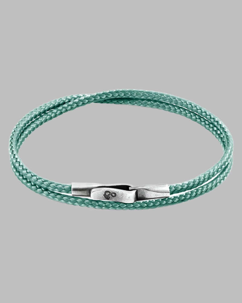 Anchor & Crew Mint Green LIVERPOOL Silver & Rope Bracelet