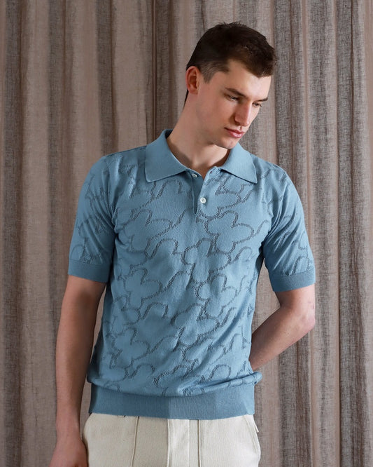 Far Afield BELSER Polo Allure Blue Floral Lace Far Afield