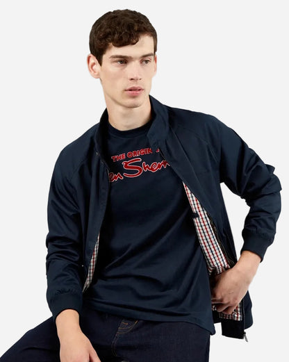 Ben Sherman T Shirt Signature Flock Logo Navy