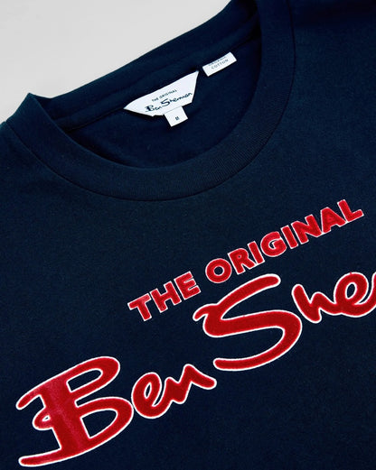 Ben Sherman T Shirt Signature Flock Logo Navy