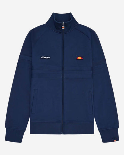 Ellesse RIMINI Track Jacket Navy Mono front view showcasing a full-zip design and sporty style.