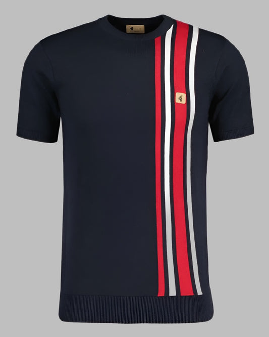 Gabicci Vintage LEWIS Knitted Crew Top Navy Retro Mod 50 Year Limited Edition Anniversary Collection