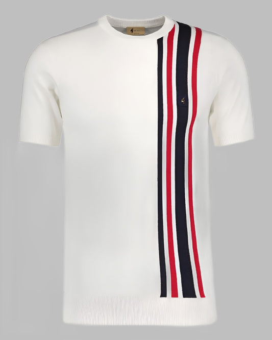 Gabicci Vintage LEWIS Knitted Crew Top White Retro Mod 50 Year Limited Edition Anniversary Collection
