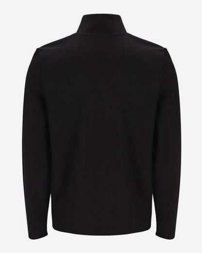 Back view of the Fila Gold HOGAN Quarter Zip Top Black highlighting the sleek design and ribbed detail.