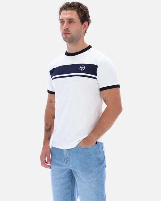 Sergio Tacchini MASTER T Shirt White/Maritime Blue/Black