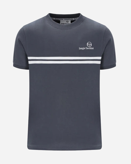 Sergio Tacchini NEW SUPERMAC T Shirt Turbulence/White/Black