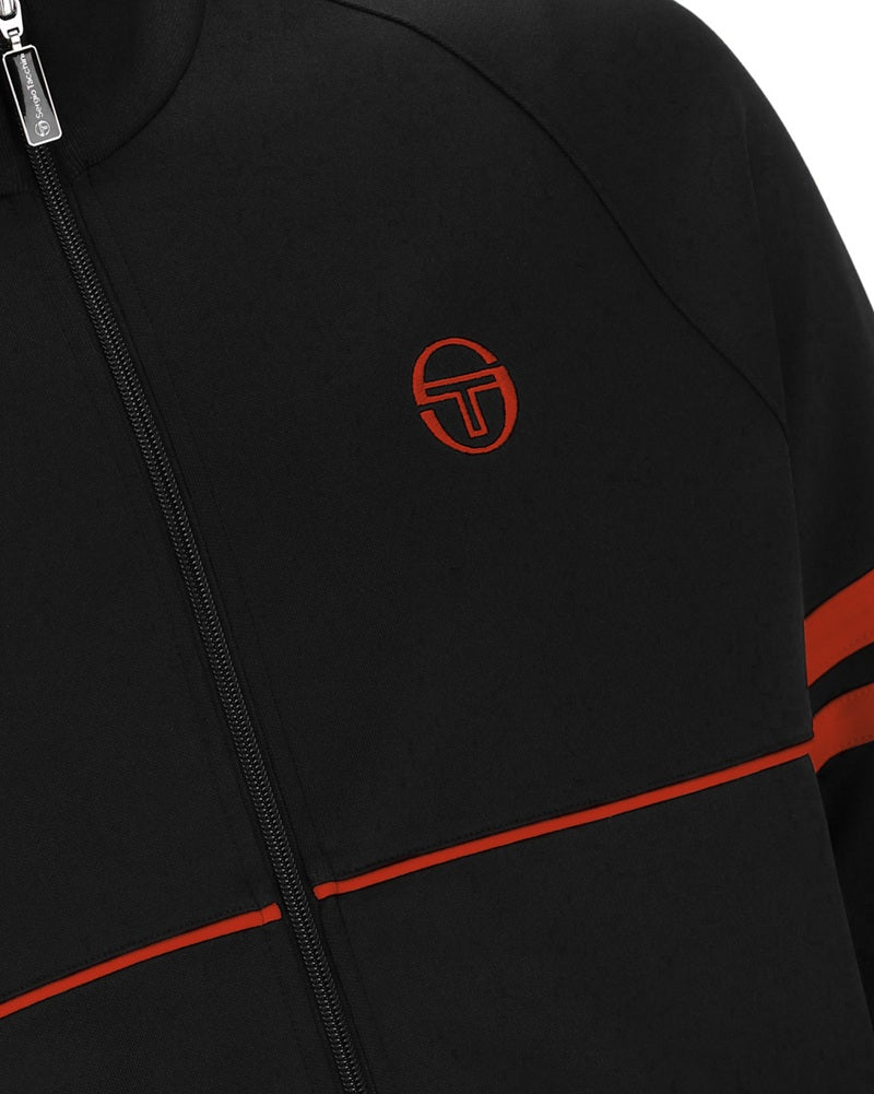 Sergio Tacchini ORION Track Top Black/Tangerine Tango