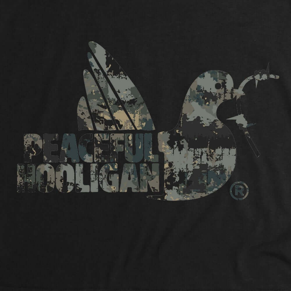 Peaceful Hooligan CAMO DOVE T Shirt Black