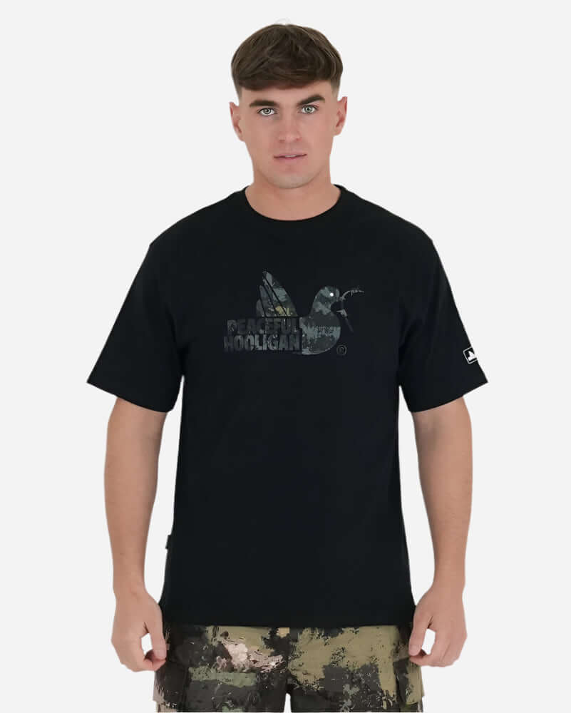 Peaceful Hooligan CAMO DOVE T Shirt Black