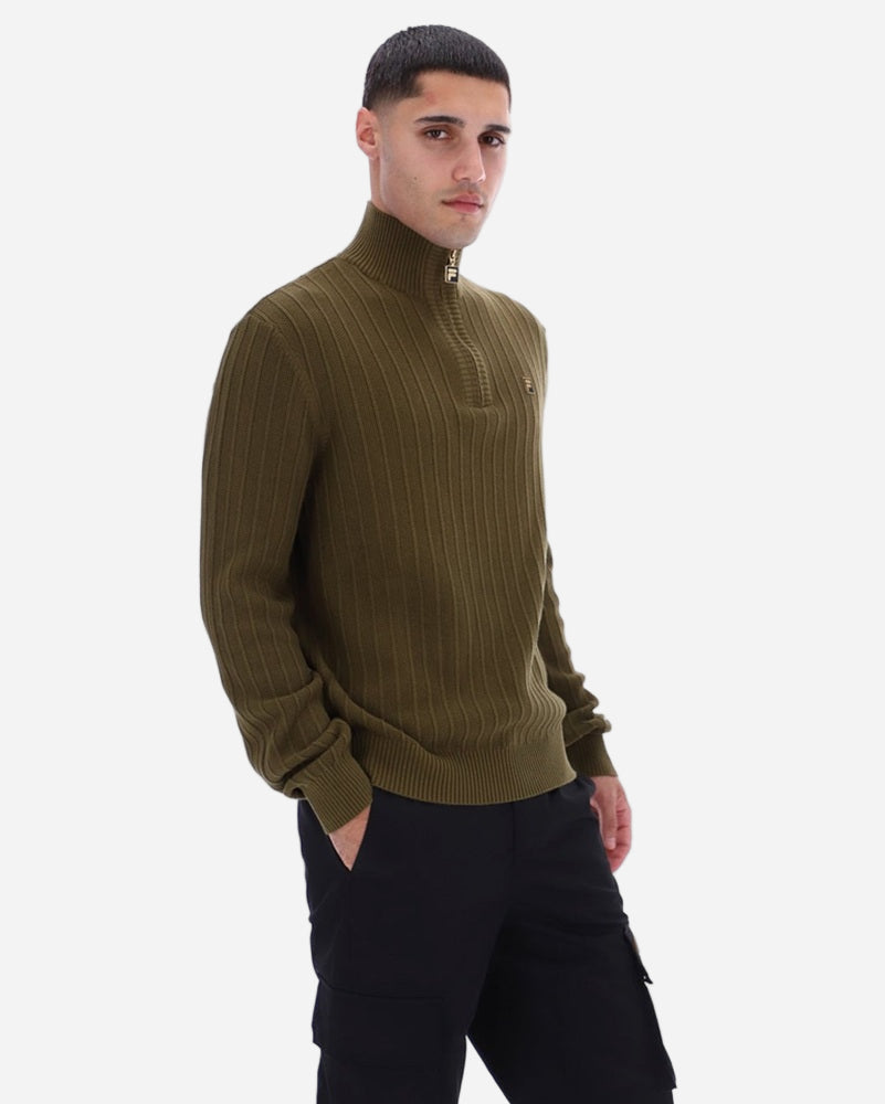 Fila Gold STEVIE 1/4 Zip Knit Dark Olive