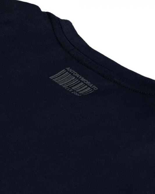 Antony Morato Bicolour Logo T Shirt Avio Blue - HALF PRICE!