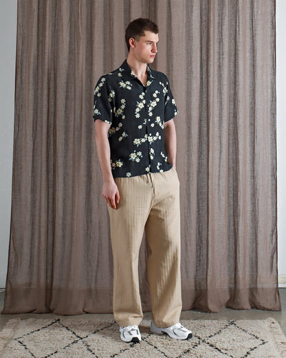 Far Afield BUSEY Shirt Floral Print Navy Iris Far Afield