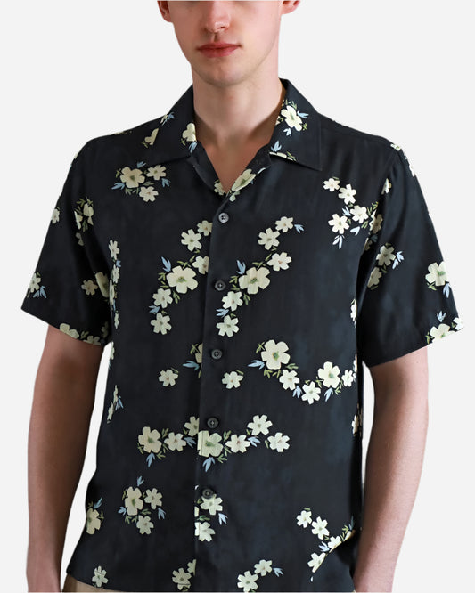 Far Afield BUSEY Shirt Floral Print Navy Iris Far Afield
